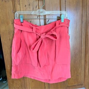 Coral Tie-Waist Skirt